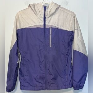 Columbia Kids Lightweight Hooded Jacket Windbreaker Lined Purple Size 14/16